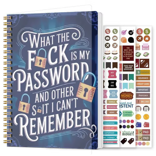 ⏰Last 4 hours📅Funny Password Notebook - Spiral Bound with Lock Icons