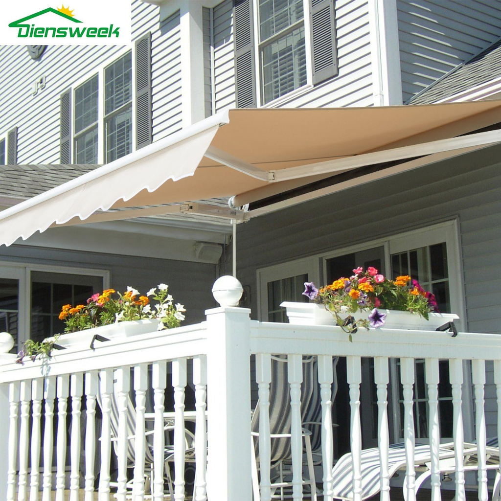 Patio Awning Retractable(12'x10', Beige)