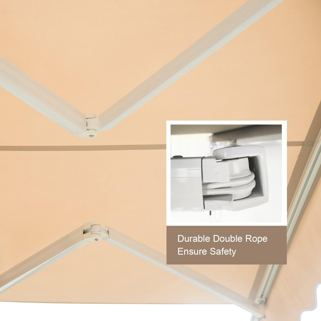 Patio Awning Retractable(12'x10', Beige)